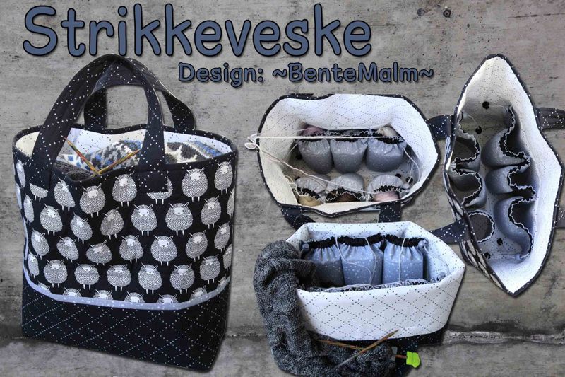 Strikkeveske  - mønster på veske - utsolgt, men kan bestilles opp.
