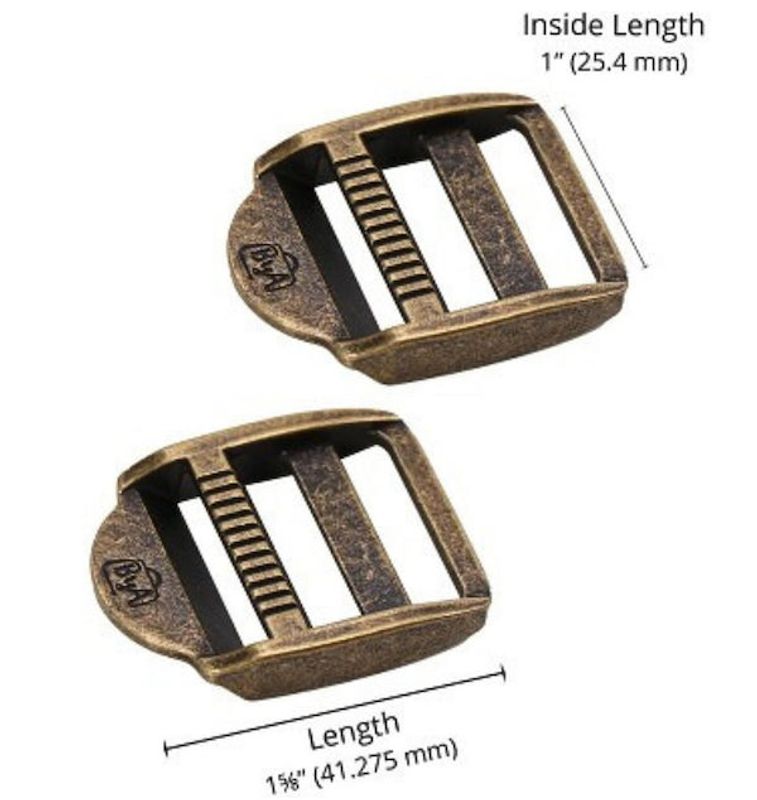 byAnnie - strap adjuster .antique Brass - 2 I pakken