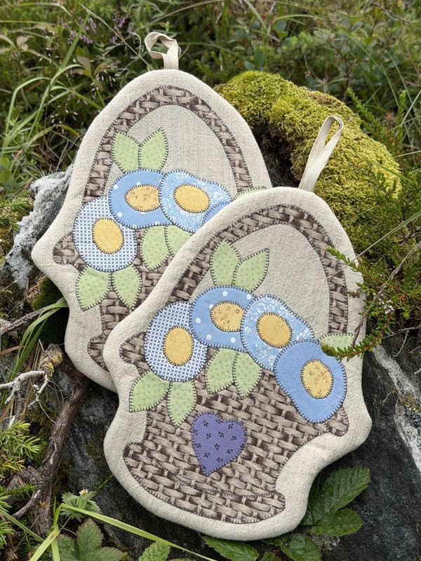 Bare grytekluter - blomsterkurv - stoffpakke