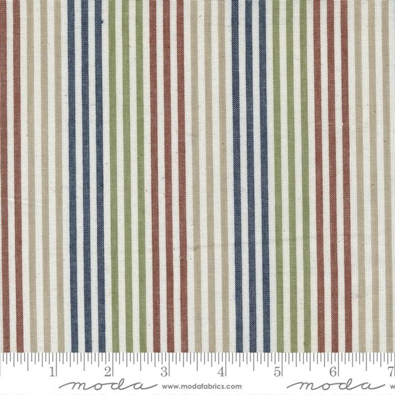 Vista woven - striper blått, grønt, beige og rust