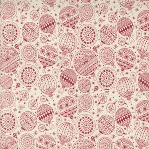 Emmitt and Ivy - røde julekuler på lys bunn