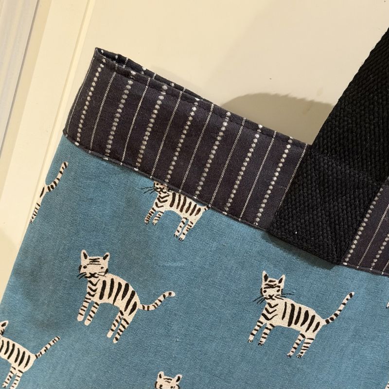 Til inspirasjon - Handlenett i lin/bomull med katter