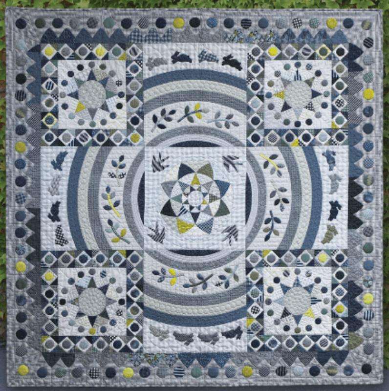 Quilt Burrows and Boughs hele teppet Komplett  med stoffer og ma