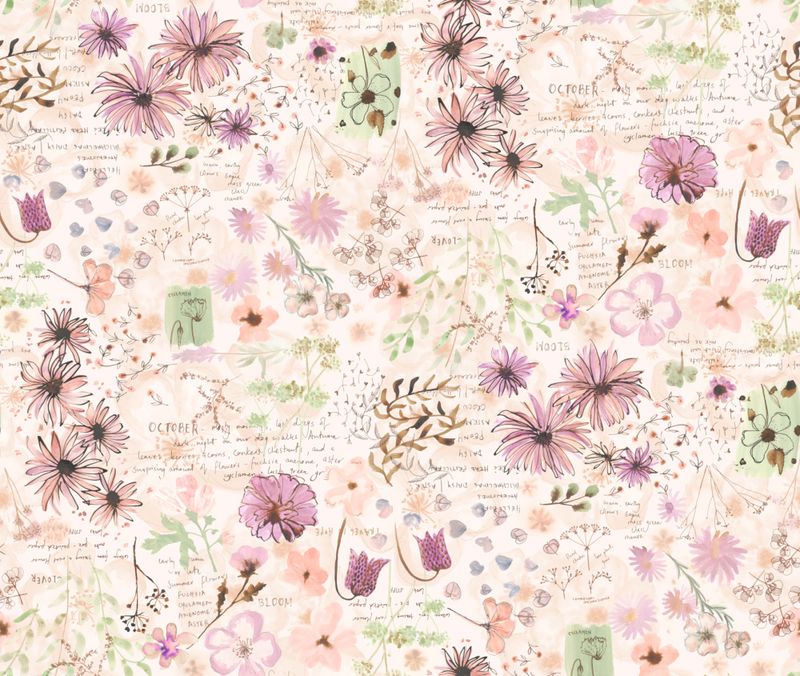 Blooming lovely - små små blomster og tekst 30cm